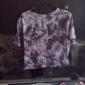 Tie-Dye Women's Crop Top - Black and Gray